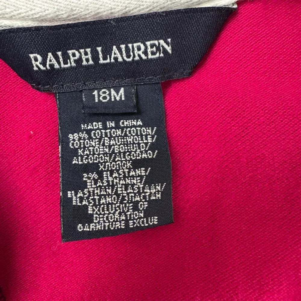 Ralph Lauren Dress Color-Block Pink Blue Green Crest Girls Size 18m Preppy‎